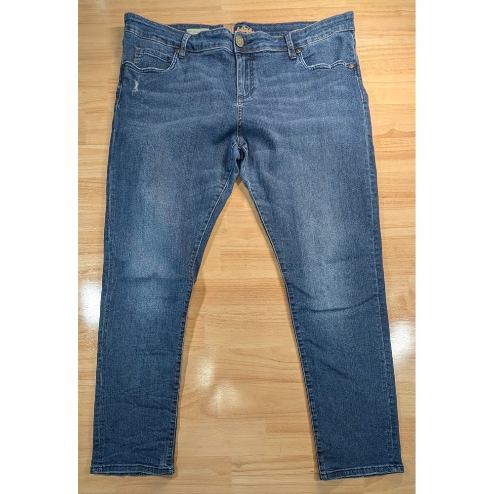 KUT from the Kloth Katy‎ Boyfriend Jeans Womens 16 Medium Wash Blue Distressed
